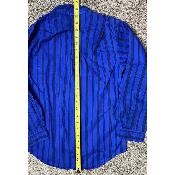 Boy's Medium 12/14 Retro Long Sleeve Blue Button Down Shirt Tomorrow Generation - Picture 10 of 15